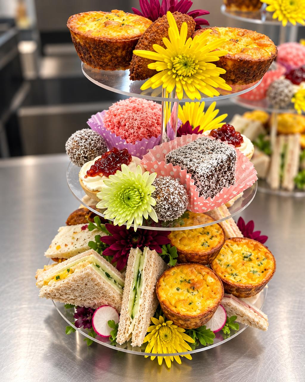 Freshly cooked dishes being plated in the KNA Catering Solutions kitchen